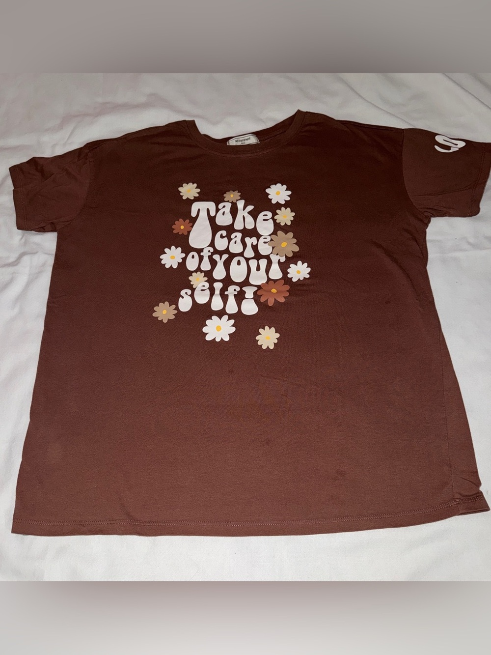 Take Care of Yourself Brown Graphic Womens T-Shirt - No Comment